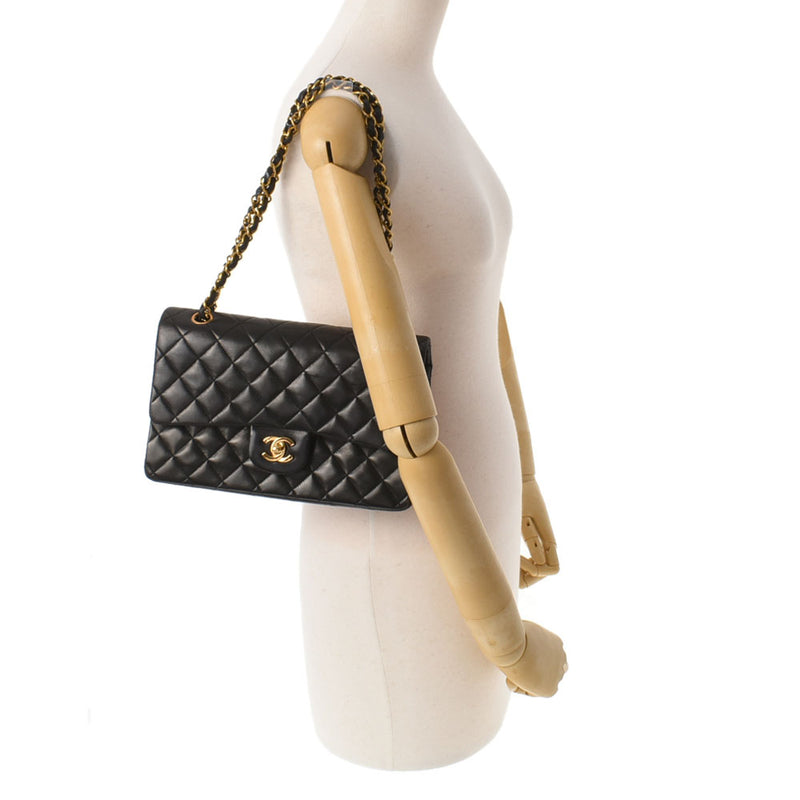 香奈儿Chanel Matrasse连锁肩肩黑色金支架女士RAM皮肤肩cab ab AB级使用Ginzo