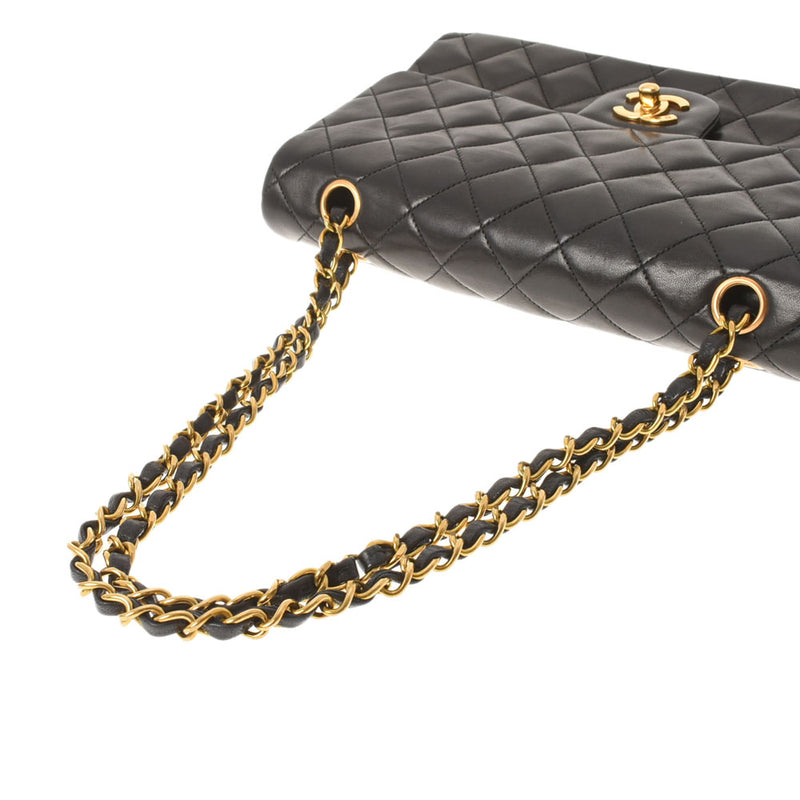 香奈儿Chanel Matrasse连锁肩肩黑色金支架女士RAM皮肤肩cab ab AB级使用Ginzo