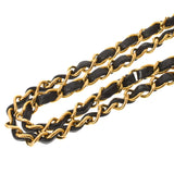 香奈儿Chanel Matrasse连锁肩肩黑色金支架女士RAM皮肤肩cab ab AB级使用Ginzo