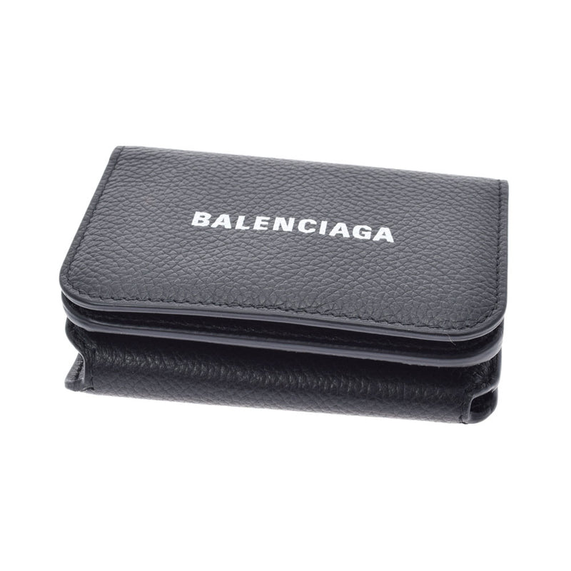 BALENCIAGA Balenciaga Mini Wallet Compact Wallet Black 593813 Unisex Calf Milky Wallet Unused Ginzo