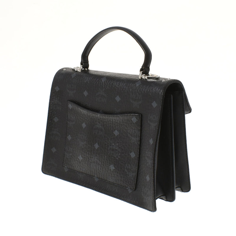 MCM Msiem Studs 2WAY Black Ladies Calf Handbag B Rank used Ginzo