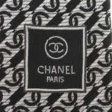 CHANEL Chanel Coco Mark Pattern Silver/Black Men's Silk 100 % Tie A Rank used Ginzo