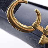 Christian Dior Christian Dior Mini Saddle Back Navy MO447CWVG Men's Calf Handbag AB Rank Used Ginzo