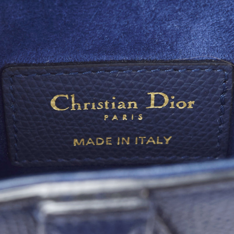 克里斯蒂安·迪奥（Christian dior Christian Dior）迷你马鞍背部海军MO447CWVG男士小牛手提包AB级使用Ginzo
