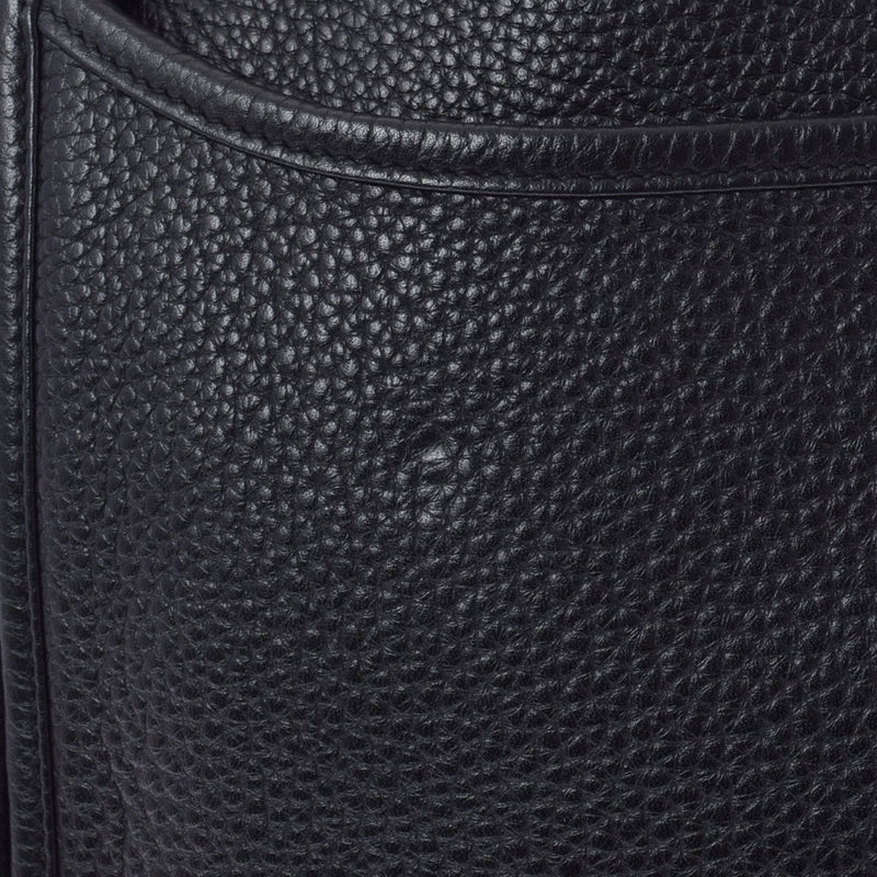 HERMES Hermes Ebulin Evulin 3 GM Black Silver Bracket □ P engraved (around 2012) Unisex Toryon Remance Shoulder Bag AB Rank Used Ginzo