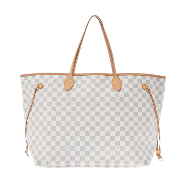 LOUIS VUITTON ルイヴィトン ダミエ アズール ネヴァーフルGM 白 N51108 レディース ハンドバッグ Bランク 中古 銀蔵