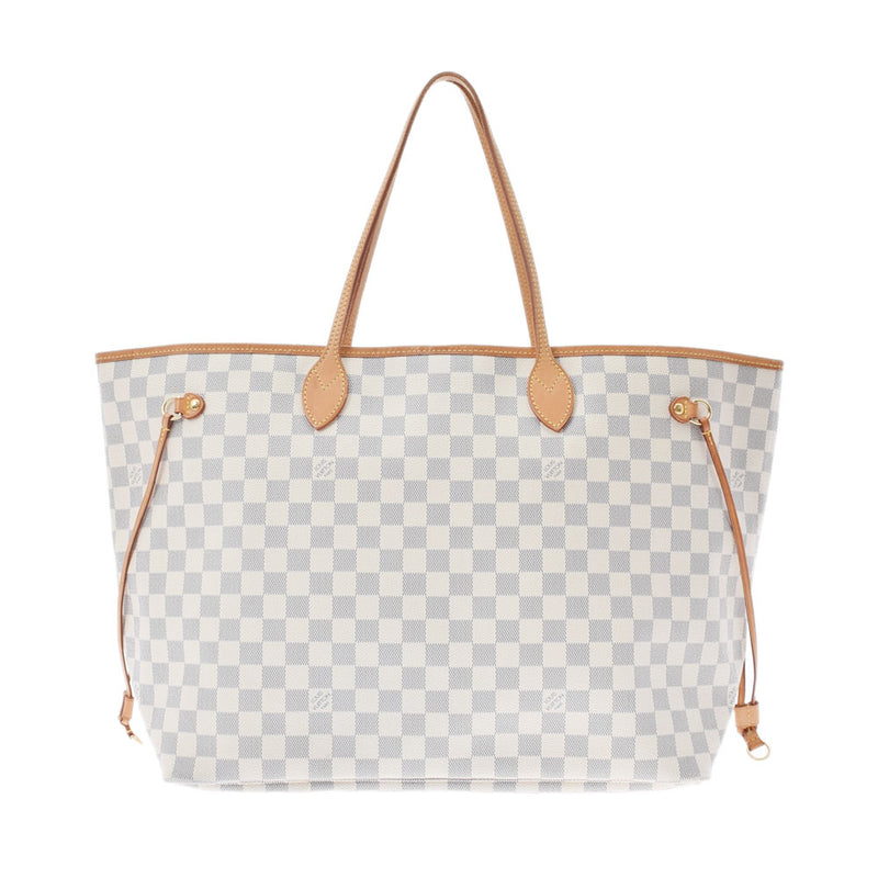 LOUIS VUITTON ルイヴィトン ダミエ アズール ネヴァーフルGM 白 N51108 レディース ハンドバッグ Bランク 中古 銀蔵