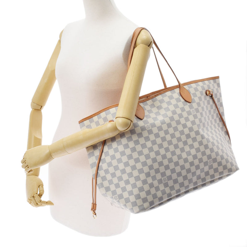 LOUIS VUITTON Louis Vuitton Damier Azur Never Full GM White N51108 Ladies Handbag B Rank Used Ginzo