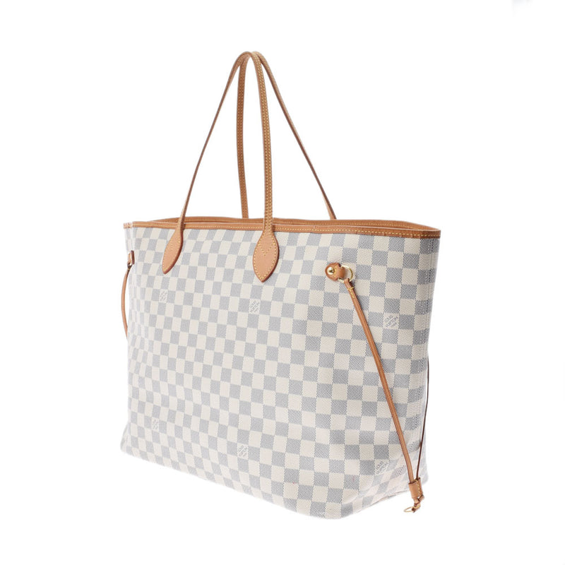 LOUIS VUITTON Louis Vuitton Damier Azur Never Full GM White N51108 Ladies Handbag B Rank Used Ginzo