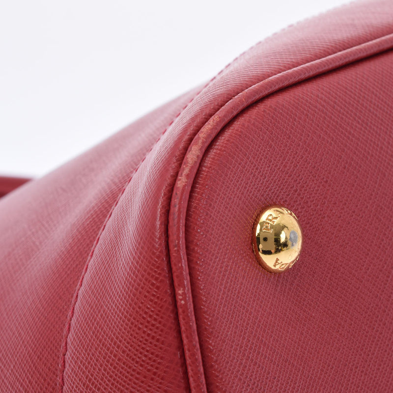 PRADA Prada Handbag Red Gold Gold Bracket Ladies Safiano Handbag B Rank used Ginzo