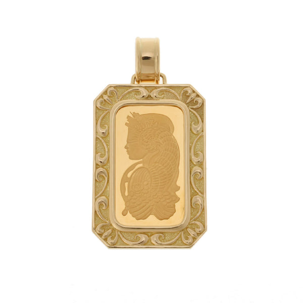 Others 1oz plate Gold Unisex K24YG (Top)/K18YG (Can) Pendant Top A Rank used Ginzo