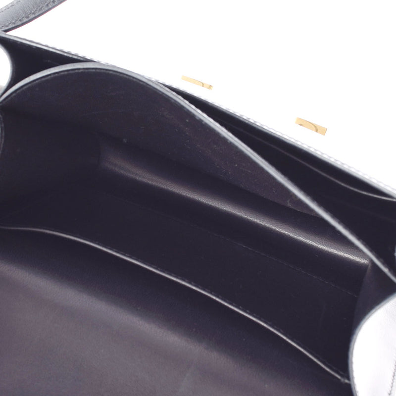 HERMES エルメス コンスタンスミニ18 黒 GP金具 刻印不明 レディース ボックスカーフ ショルダーバッグ ABランク 中古 銀蔵