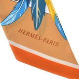 HERMES エルメス ツイリー  青/オレンジ レディース シルク100％ スカーフ 新品 銀蔵