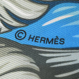 HERMES エルメス ツイリー  青/オレンジ レディース シルク100％ スカーフ 新品 銀蔵