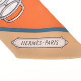 HERMES エルメス ツイリー  LIFT PROFILE オレンジ レディース シルク100％ スカーフ 新品 銀蔵