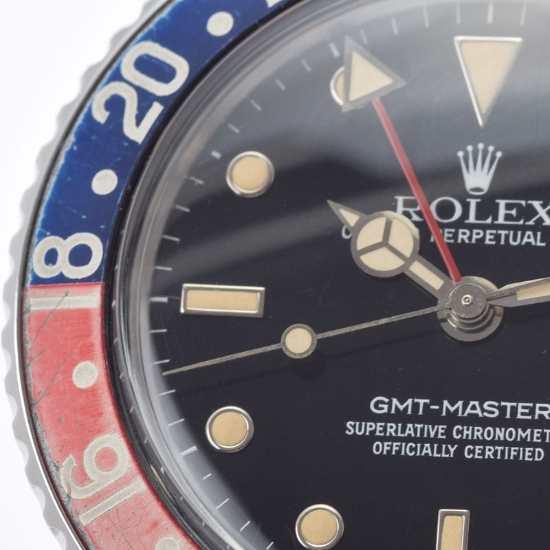 ROLEX ロレックス GMTマスター 赤青ベゼル トリチウム ペプシ 16750 メンズ SS 腕時計 自動巻き 黒文字盤 ABランク 中古 銀蔵