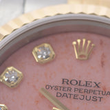 ROLEX ロレックス デイトジャスト 10Pダイヤ 79173G レディース YG/SS 腕時計 自動巻き ピンクシェル文字盤 Aランク 中古 銀蔵