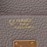 HERMES エルメス バーキン 25 グリアスファルト/オレンジポピー ローズゴールド金具 Z刻印(2021年頃) レディース トゴ ハンドバッグ 未使用 銀蔵