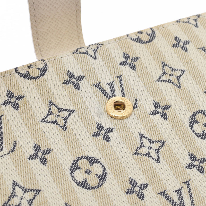 LOUIS VUITTON ルイヴィトン ポルトモネ ビエ ヴィエノワ ホワイト/ブルー M95659 ユニセックス  ミニランクロワゼット 二つ折り財布 Bランク 中古 銀蔵