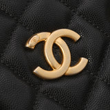 CHANEL シャネル マトラッセ チェーントート 黒 ゴールド金具 レディース  キャビアスキン 2WAYバッグ ABランク 中古 銀蔵