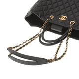 CHANEL シャネル マトラッセ チェーントート 黒 ゴールド金具 レディース  キャビアスキン 2WAYバッグ ABランク 中古 銀蔵