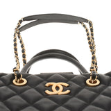 CHANEL シャネル マトラッセ チェーントート 黒 ゴールド金具 レディース  キャビアスキン 2WAYバッグ ABランク 中古 銀蔵