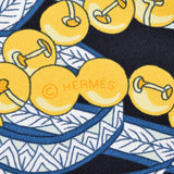 HERMES エルメス ロサンジュ トランプ柄 ネイビー系 レディース シルク100％ スカーフ 新品 銀蔵