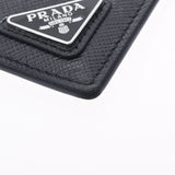 PRADA プラダ バッジホルダー ブラック/ホワイト 2MC016 ユニセックス サフィアーノ パスケース ABランク 中古 銀蔵