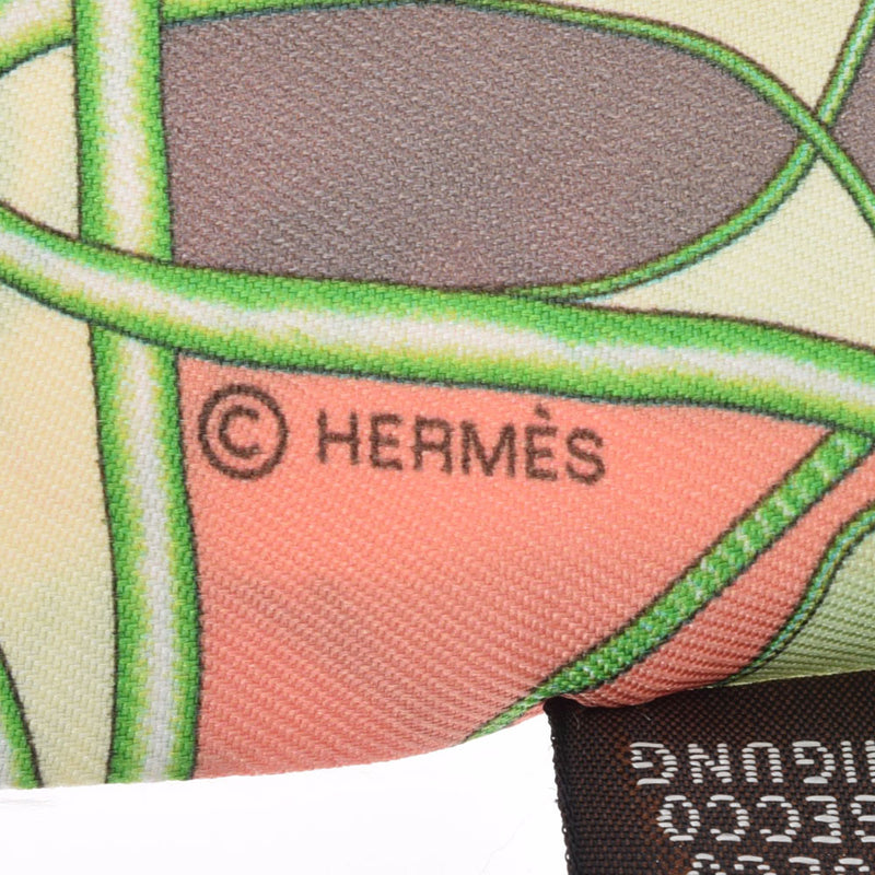 HERMES エルメス ツイリー  グリーン系 レディース シルク100％ スカーフ Aランク 中古 銀蔵