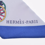 HERMES エルメス ツイリー Voitures Exquises(精巧な馬車)  ブルー/ピンク系 レディース シルク100％ スカーフ 未使用 銀蔵