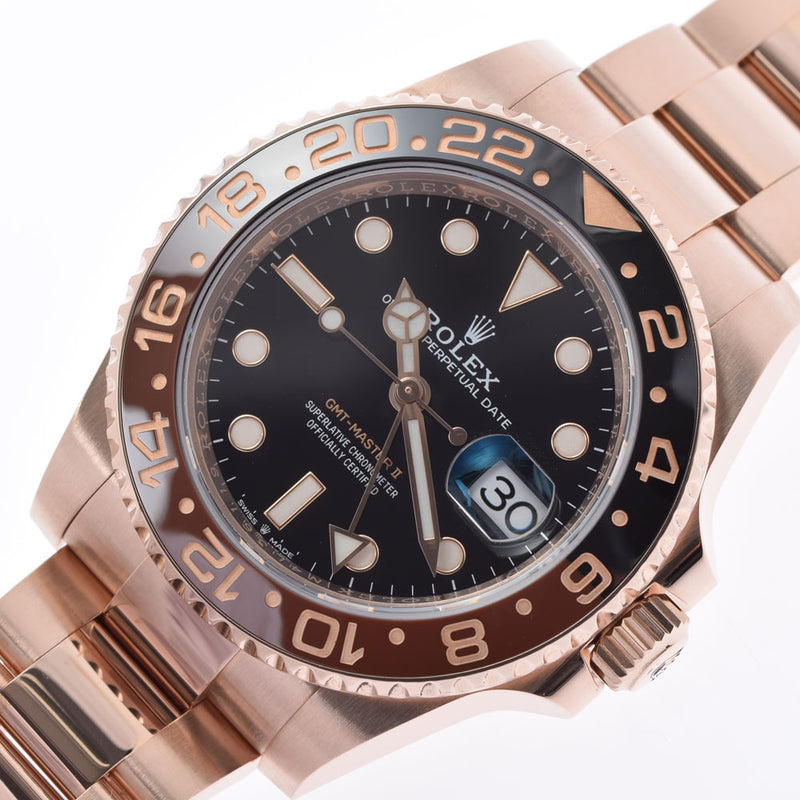 ROLEX ロレックス GMTマスター2 黒/ブラウンベゼル 126715CHNR メンズ エバーローズゴールド 腕時計 自動巻き 黒文字盤 Aランク 中古 銀蔵