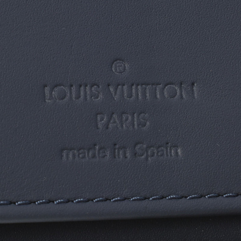 LOUIS VUITTON ルイヴィトン シャドウ ジッピーウォレットヴェルティカル ネイビー M80423 ユニセックス レザー 長財布 ABランク 中古 銀蔵