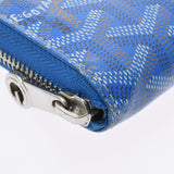 GOYARD ゴヤール マティニョン GM 青 ユニセックス PVC/カーフ 長財布 Bランク 中古 銀蔵