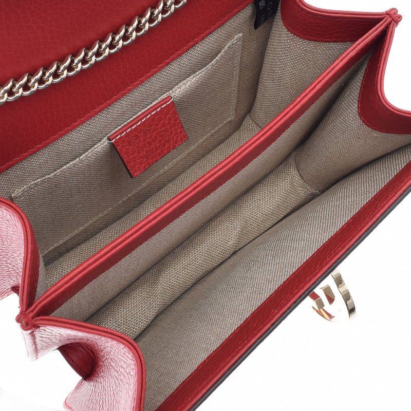 GUCCI グッチ インターロッキングG チェーンショルダーバッグ アウトレット 赤 510304 レディース レザー ショルダーバッグ 新同 中古 銀蔵