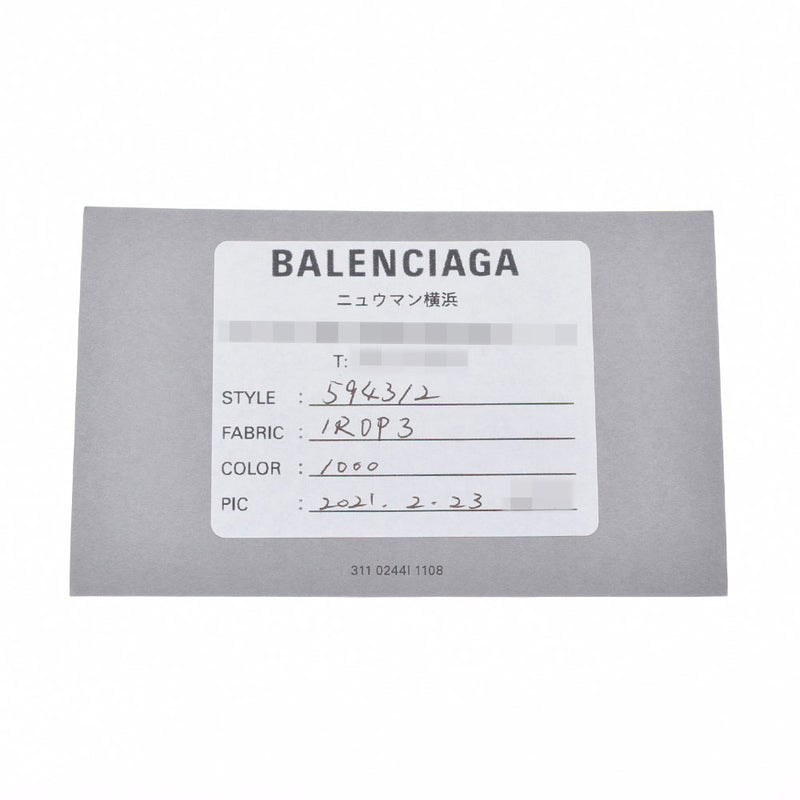 BALENCIAGA バレンシアガ CASH ミニウォレット クロコ型押し 黒 594312 ユニセックス 三つ折り財布 Aランク 中古 銀蔵