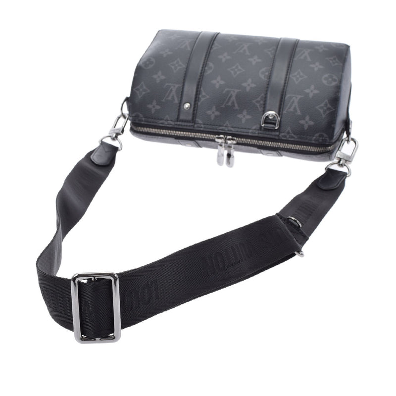 LOUIS VUITTON ルイヴィトン エクリプス シティキーポル 黒/グレー M45936 メンズ  モノグラム エクリプス キャンバス ショルダーバッグ ABランク 中古 銀蔵