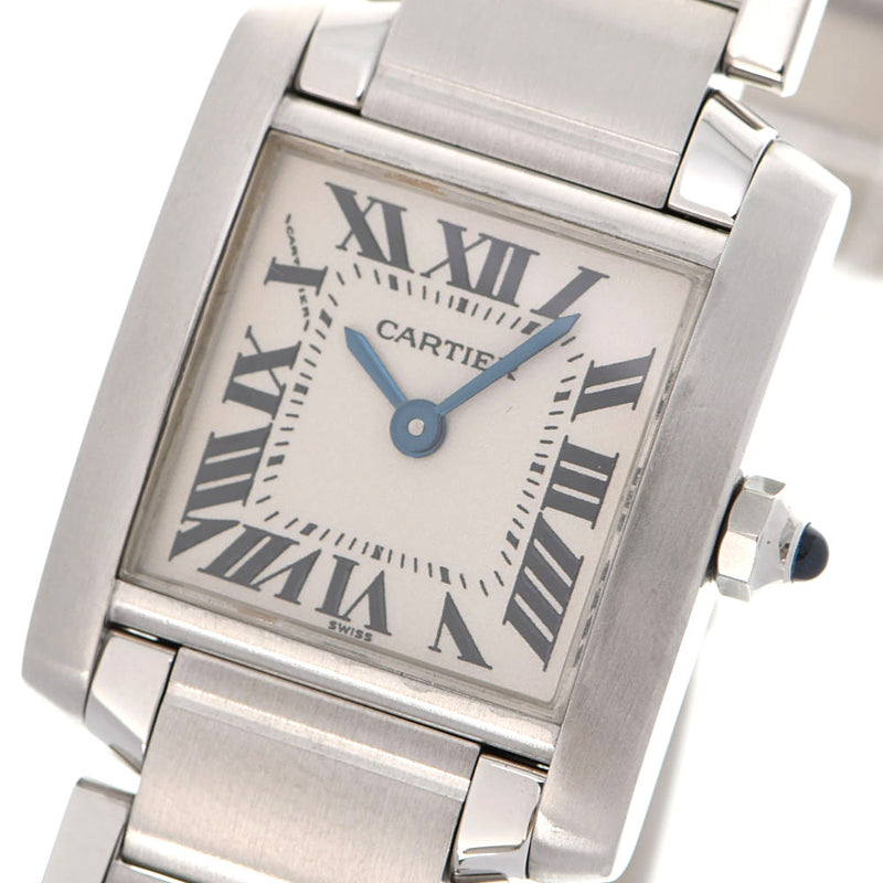 CARTIER カルティエ タンク フランセーズSM W51008Q3 レディース SS 腕時計 クオーツ シルバー文字盤 Aランク 中古 銀蔵