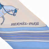 HERMES エルメス ツイリー 水色系 レディース シルク100％ スカーフ Aランク 中古 銀蔵