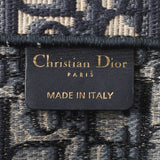 CHRISTIAN DIOR クリスチャンディオール ブックトートバッグ ミディアム ネイビー レディース キャンバス ハンドバッグ Bランク 中古 銀蔵