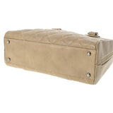 CHANEL シャネル マトラッセ ワイルドステッチ ベージュ レディース レザー ハンドバッグ Bランク 中古 銀蔵