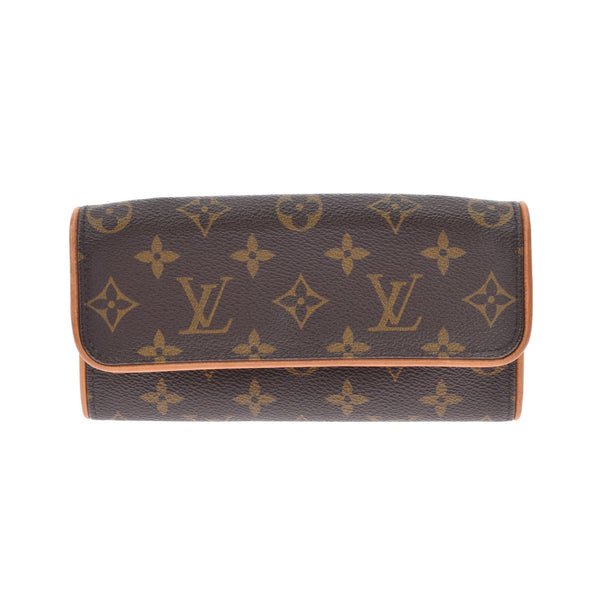 LOUIS VUITTON ルイヴィトン モノグラム ポシェットツインPM ブラウン M51854 ユニセックス モノグラムキャンバス ショルダーバッグ Bランク 中古 銀蔵