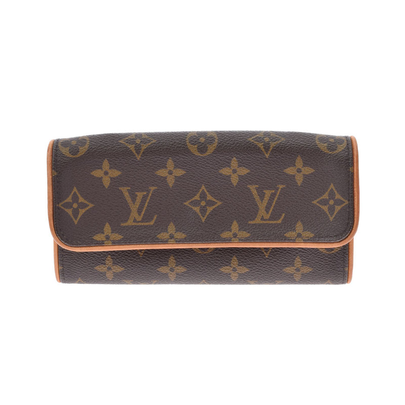 LOUIS VUITTON ルイヴィトン モノグラム ポシェットツインPM ブラウン M51854 ユニセックス モノグラムキャンバス ショルダーバッグ Bランク 中古 銀蔵