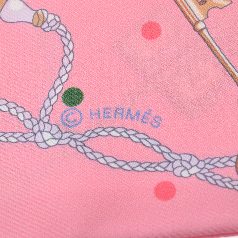 HERMES エルメス ツイリー LES CLES A POIS ピンク系 レディース シルク100％ スカーフ 新品 銀蔵