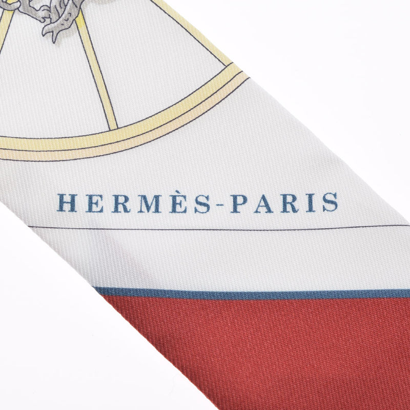 HERMES エルメス ツイリー SPRINGS SPLINGS ボルドー/ホワイト系 レディース シルク100％ スカーフ 新品 銀蔵