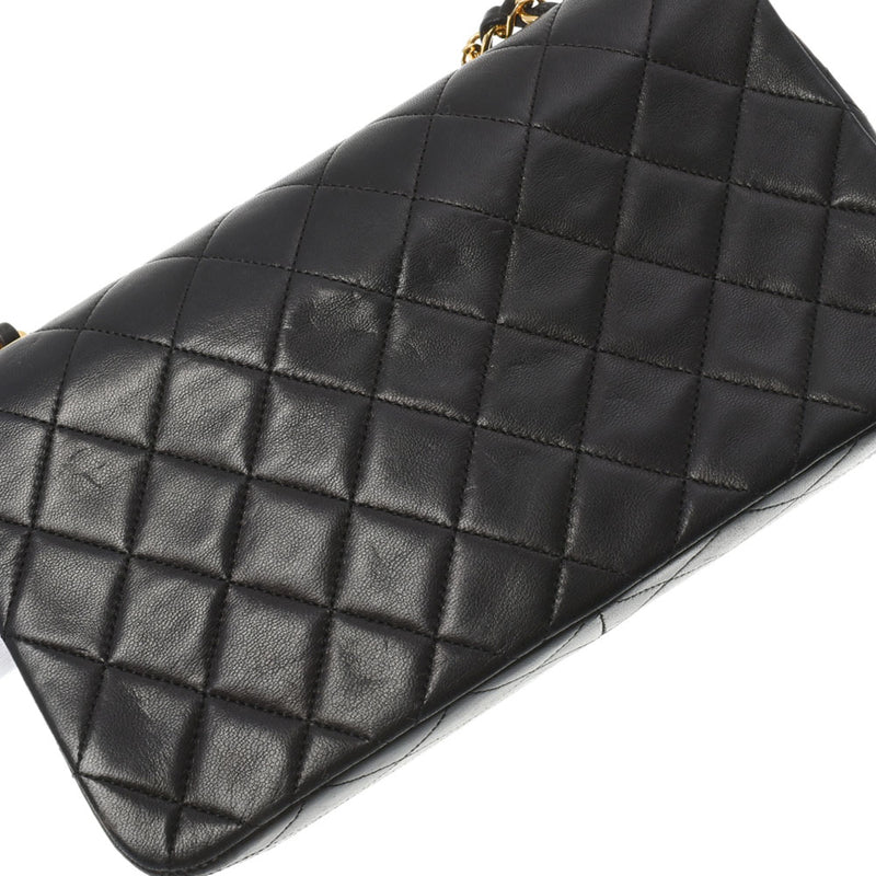 CHANEL シャネル マトラッセ チェーンショルダー 黒 ゴールド金具 レディース  ラムスキン ショルダーバッグ ABランク 中古 銀蔵