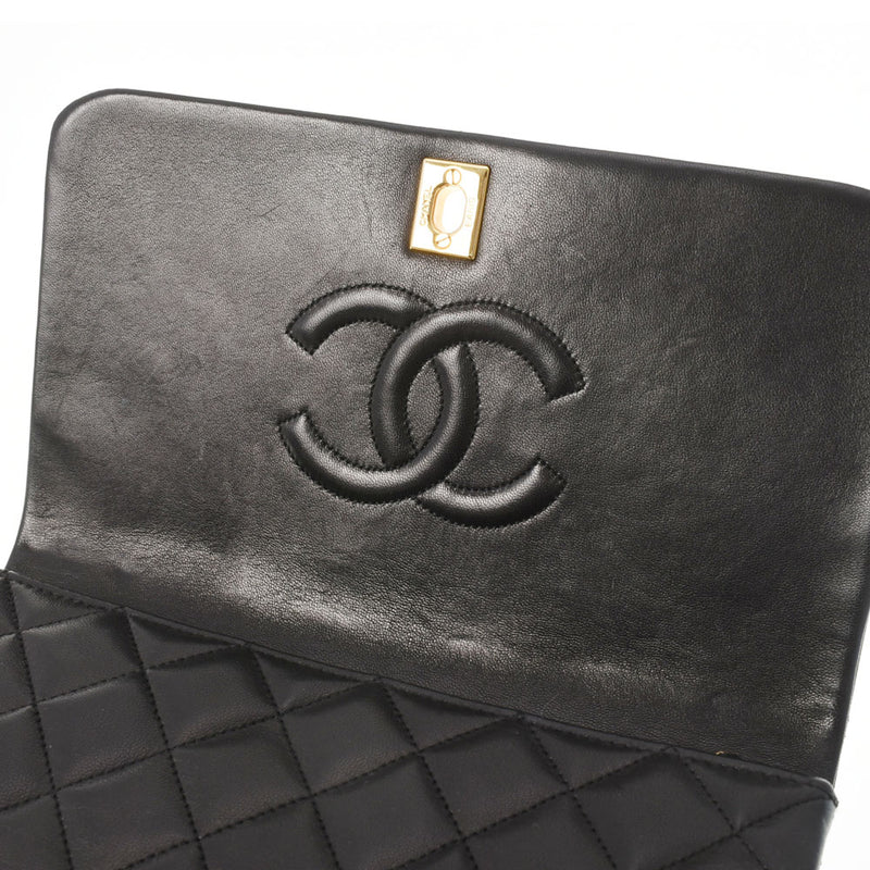 CHANEL シャネル マトラッセ チェーンショルダー 黒 ゴールド金具 レディース  ラムスキン ショルダーバッグ ABランク 中古 銀蔵