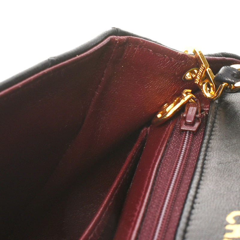 CHANEL シャネル マトラッセ チェーンショルダー 黒 ゴールド金具 レディース  ラムスキン ショルダーバッグ ABランク 中古 銀蔵