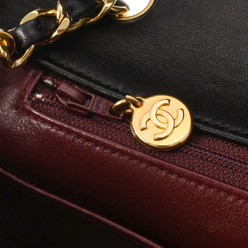CHANEL シャネル マトラッセ チェーンショルダー 黒 ゴールド金具 レディース  ラムスキン ショルダーバッグ ABランク 中古 銀蔵