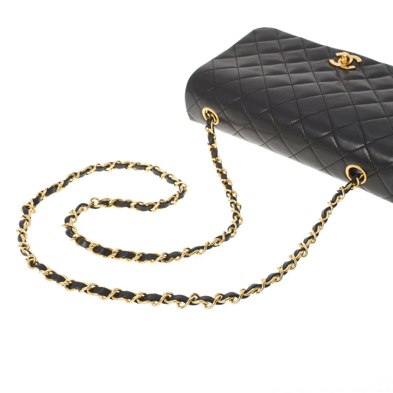 CHANEL シャネル マトラッセ チェーンショルダー 黒 ゴールド金具 レディース  ラムスキン ショルダーバッグ ABランク 中古 銀蔵