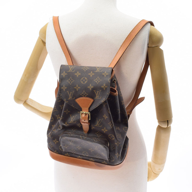 LOUIS VUITTON ルイヴィトン モノグラム モンスリ MM ブラウン M51136 ユニセックス モノグラムキャンバス リュック・デイパック Bランク 中古 銀蔵